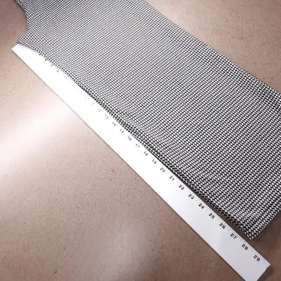 Max Studio Wide Leg Sailor Pants Houndstooth Slipon Stretch Women 28 Black White - Picture 7 of 13